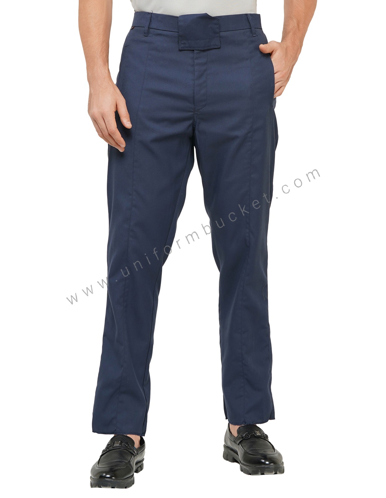 NAVY BLUE WORKWEAR MALE TROUSER WITH FRONT STYLISH BELT  view 1